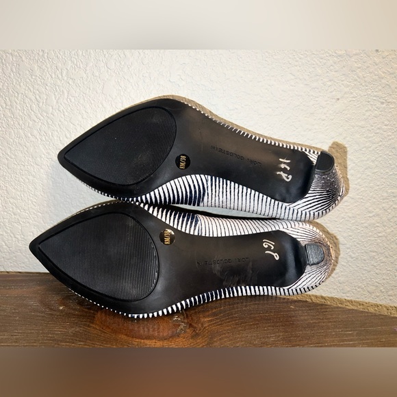 Zebra Lori Goldstein Women's Heels Shoe Size 8 M 38 Black White - Picture 5 of 6
